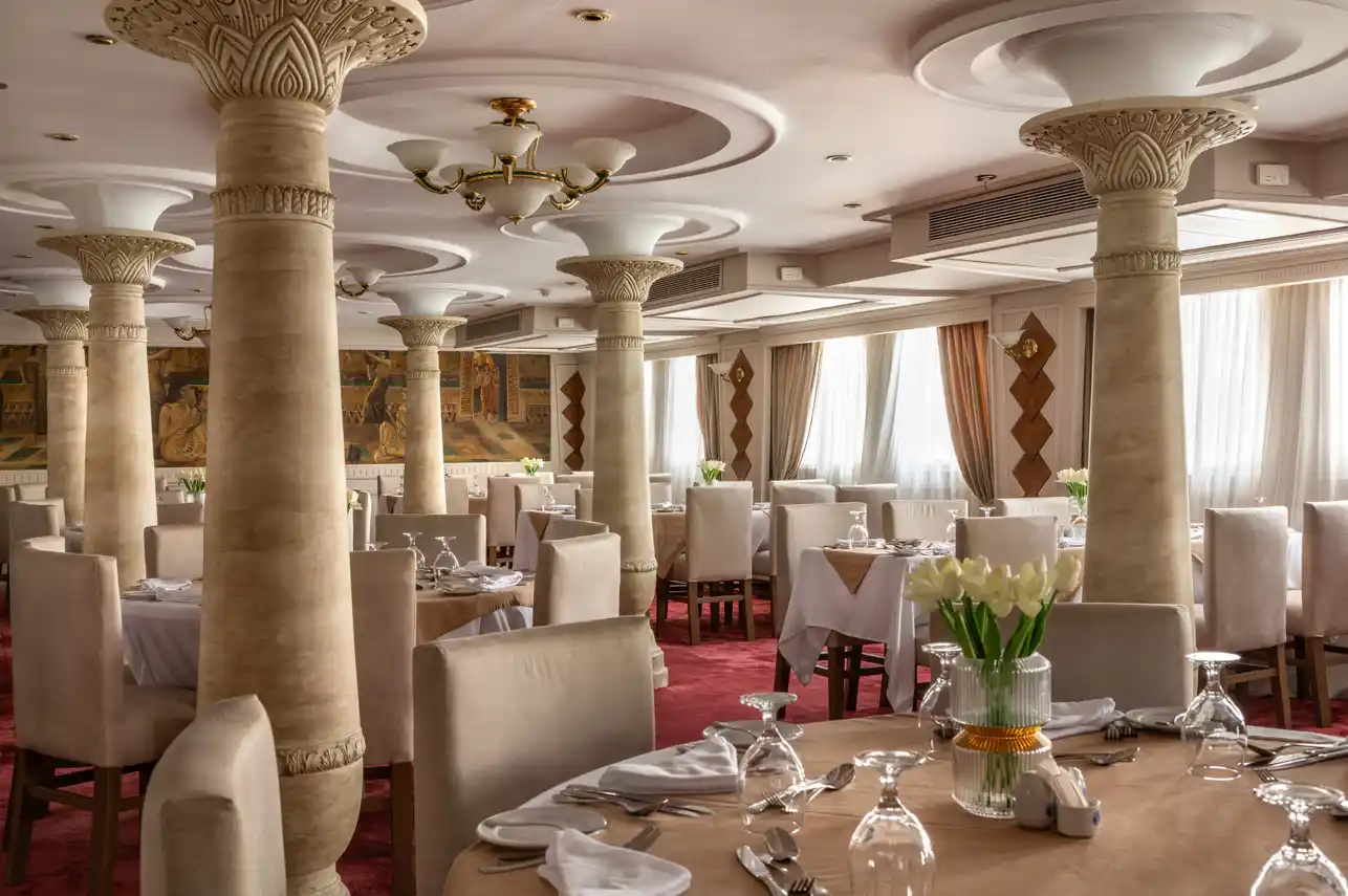 Restaurant aboard the MS Nile Crown III Nile Cruise Nile cruise
